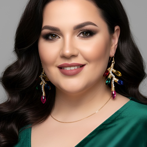 Christmas Light Bulb Earrings - Picture 1 of 2